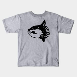 Ocean Sunfish Mola Mola (Black Ink Version) Kids T-Shirt